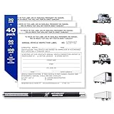 40-Pack FMCSA Annual Vehicle Inspection Label Stickers, 2-Ply Adhesive Vinyl Laminated White DOT Stickers, Also Available in 20, 40, 60 or 100 Pack
