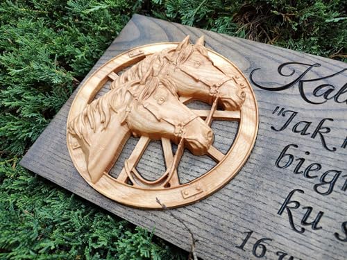 Image cheval gravée avec précision pour un support noble et durable