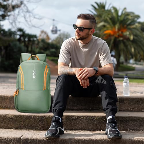 Image of Safari Flash Neo 26L Casual Printed Backpack, 2 compartments, bottle holder, Front pocket, school bag for boys and girls, college, office, travel for men and women, Color- Sage