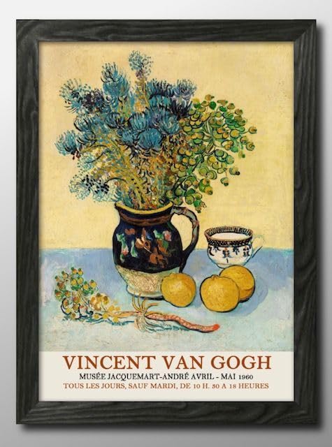 額装品/マヨリカ焼きの水差しと野の花々/ゴッホ/ポスター/アート/インテリア 額装品/マヨリカ焼きの水差しと野の花々/ゴッホ/ポスター/アート