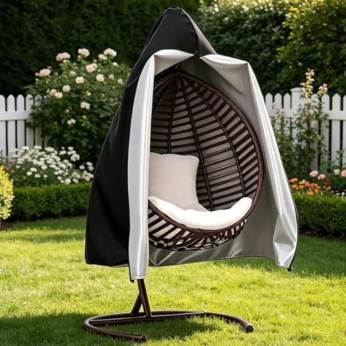 Protector impermeable de tipo huevo con cordón ajustable para muebles de jardín 4