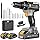 Perceuse Visseuse Sans Fil, LEEIKOO Visseuse Devisseuse Sans Fil 21V, Perceuse 42Nm avec 2 Batteries 2.0Ah, 18+1 Réglages de Couple, LED, 2 Vitesses, 14 Accessoires pour Projet de Bricolage, Gris
