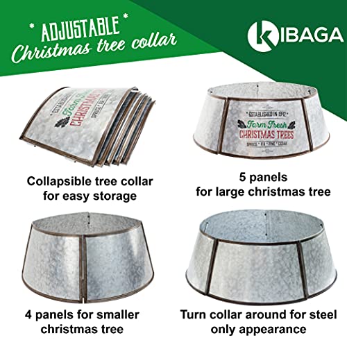 Kibaga Farmhouse Christmas Tree Collar - Authentic Easy Set Up 30" Tree Ring - Beautiful Rustic Tree Skirt Decorates Your Home For The Holidays #TOP3