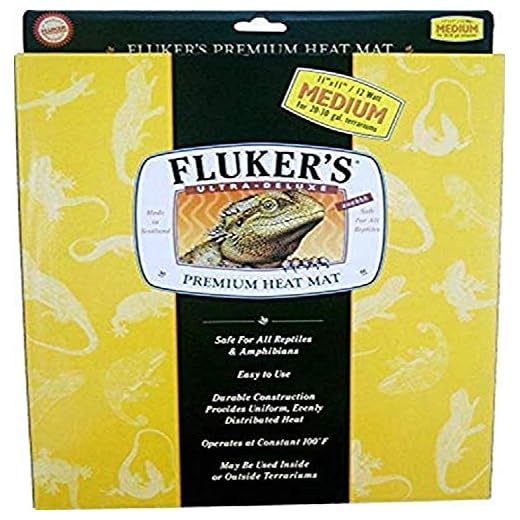 Fluker's Premium Heat Mat for All Reptiles and Amphibians, Medium 11"x11", Black