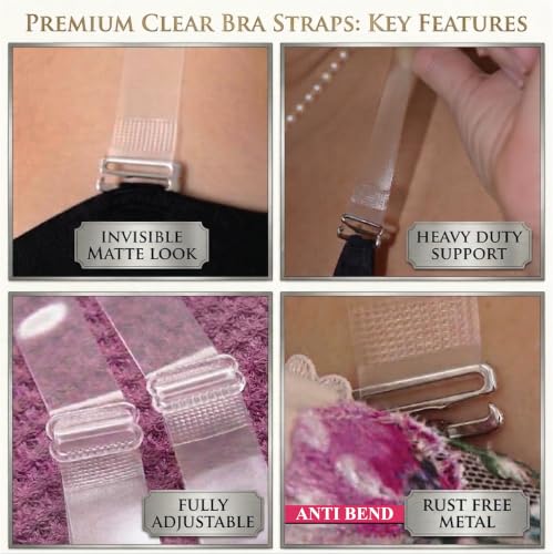Image of DIVA'S BRA STRAPS Invisible Clear Transparent, Adjustable, Multiple Widths-3 Pairs