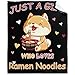 ARTBLANKET Just A Gril Who Loves Ramen Noodles Blanket for Fall Winter Spring All Season Warm Fuzzy 80x60 in for Large Microplush Lightweight Thermal Fleece Summer Autumn Blankets for Couch Bed Sofa