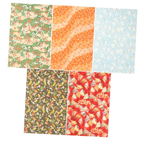 DECORNIJIA 5枚 和風 包装紙 風ラッピングペーパー 多目的折り紙 花柄包装紙 クラフト用手作りペーパー お祝い 贈り物 パーティー用