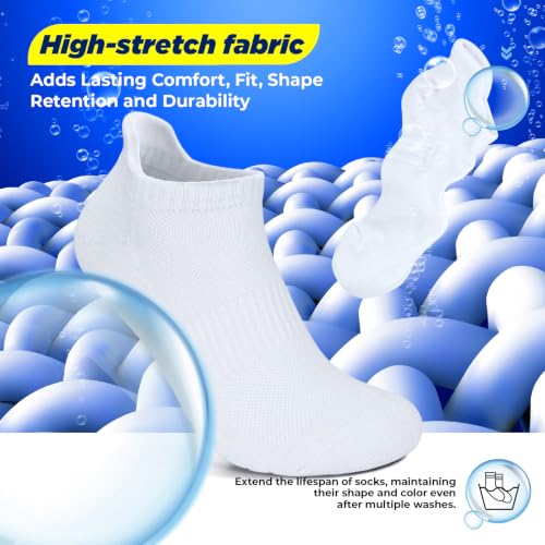 Image of TANSTC Athletic Running Ankle Socks,6Pairs Cushioned Low Cut Anti-Blister Tab Sports Sock Men Women