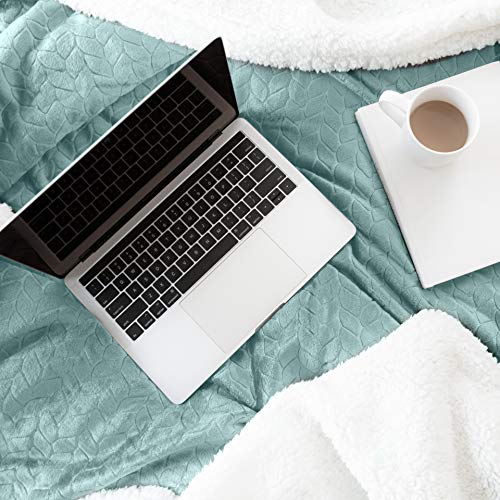 Kingole Double-Layer Reversible Luxury Sherpa Blanket, Celadon Throw Size Extra Warm Super Soft Cozy Plush For Couch/Bed Microfiber 580Gsm (50 X 60 Inches) #TOP1