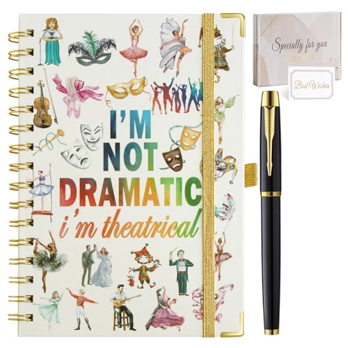 Muzuis Theater Gifts Musical Theater Gifts Spiral Notebook Journal with Pen Broadway Gift Music...