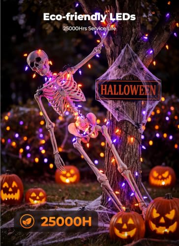 Brightown 2 Pack Halloween Lights Battery Operated, Diamond-Faceted 100LED - image 7