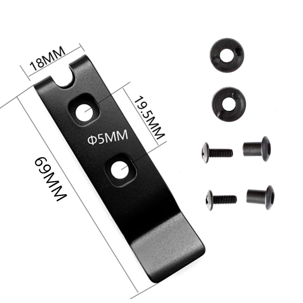 K Guaina Clip Vita, Fodero Coltello Con Clip Posteriore, Accessori Per Zaino Cintura Vita Nero