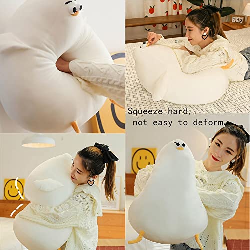 OUKEYI Lustiges Plüsch-Möwenkissen, Simulation, süßes fettes Huhn-Puppenspielzeug, weiches gefülltes Kissen, Huhn-Plüschkissen, Bodenmatte, Kawaii-Festivalgeschenke (40 cm)