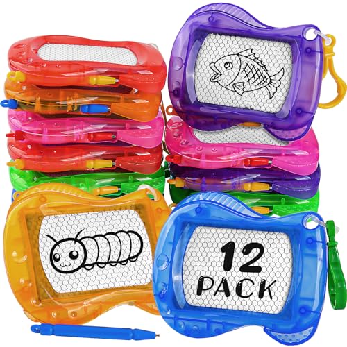 Bomtop 12 Stück Mini Zeichenbretter Kinder Zaubertafel mit Schlüsselanhänger, Party Mitgebsel Kindergeburtstag, Kleinigkeiten Give Aways Tombola Kinder Geburtstag Gastgeschenke