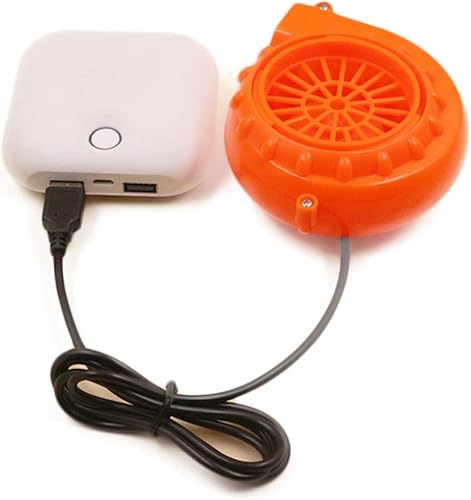 Miniatura 4 de Kiddale Original Fan - Mini ventilador para disfraz de dinosaurio, muñeca, cabeza de mascota u otros trajes de ropa inflables, naranja (versión