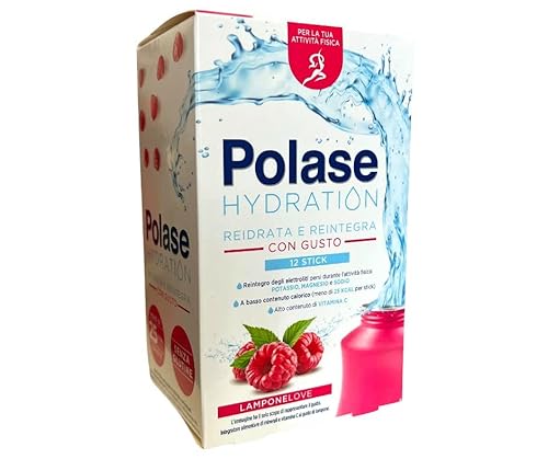Polase Hydration Integratore Sali Minerali Magnesio Potassio Lampone, 12 Stick