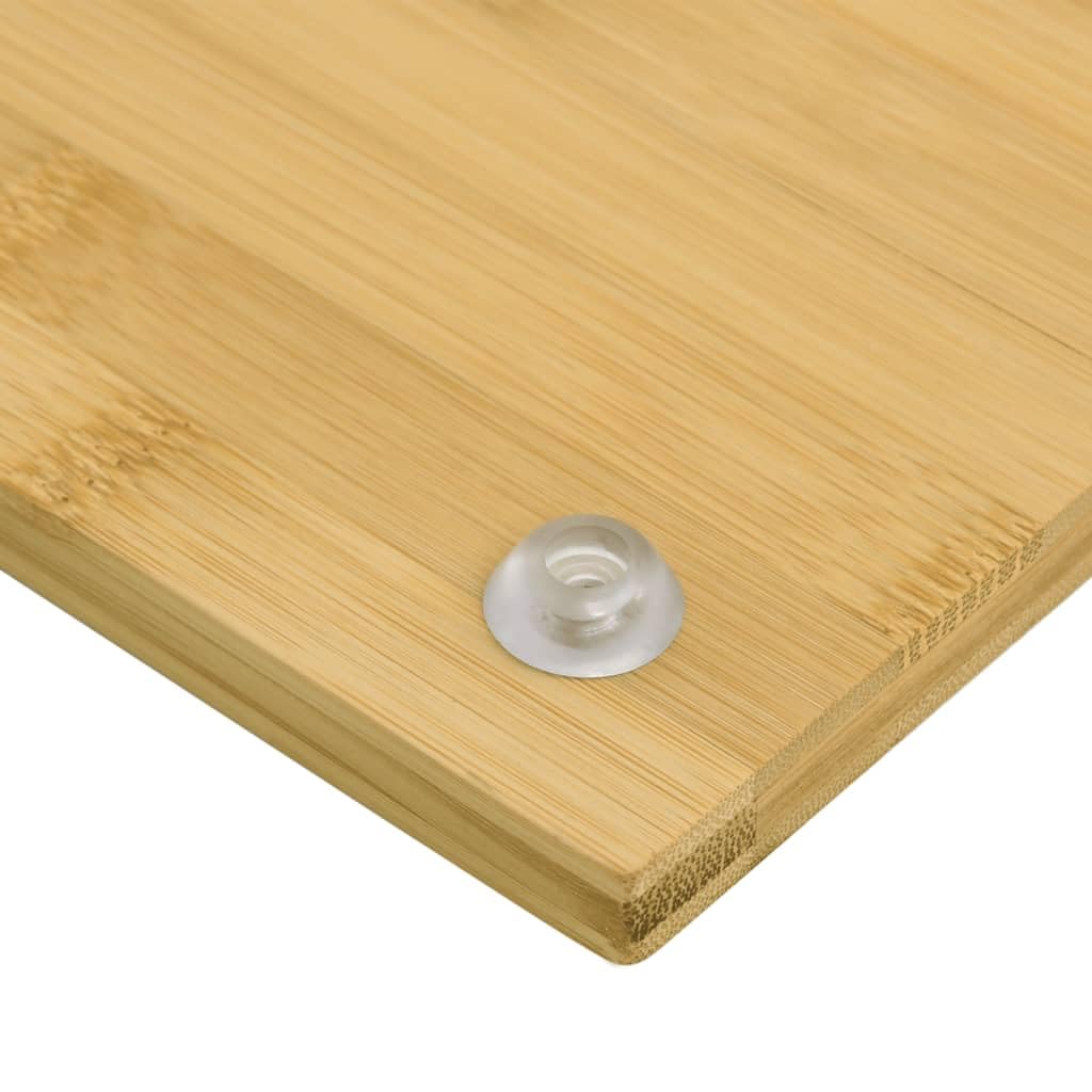 Mangloder Herdabdeckplatten 2 Stk. Bambus 50 x 28 x 1,5 cm mit PVC Füßen für Kochgeschirr, Topf, Pfanne, Bräter, Kasserolle, Wok, Induktion und Küche