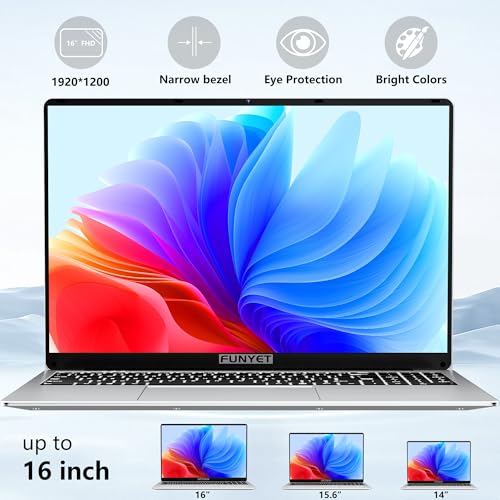 16 Inch Gaming Laptop, Laptop Computer 2025 Windows 11 Pro, 16GB RAM 1TB SSD, Intel 12th Gen N150 Processor(up to 3.6GHz), Backlit Keyboard, FHD 1920 * 1200, Fingerprint Unlock - Image 5
