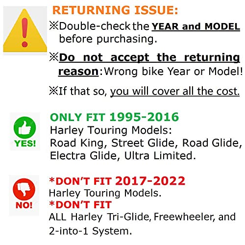 Sharkroad Chrome 4.5” Slip On Mufflers For Harley 1995-2016 Touring Road King, Steet Glide, Road Glide, Electra Glide, 18Cb #TOP2
