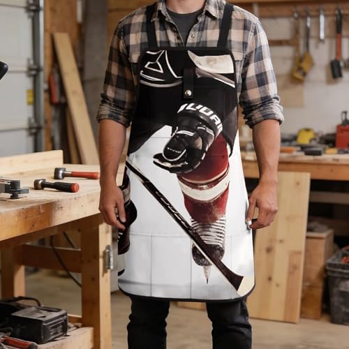 Delantal de trabajo con 8 bolsillos patrón de hockey miniatura 5