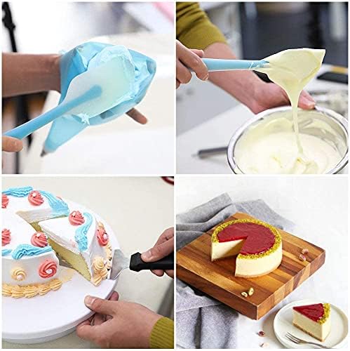 Cake Turntable - 11 Inch Cake Plate Rotating 15 PCS Rotating Cake Stand Professional Cupcake Decorating Kit with Stainless Steel Nozzles Piping Bags