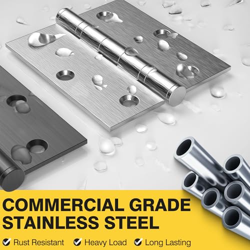 KOLET Ball Bearing Door Hinges, 3.5 x 3.5 Inches, Brushed Nickel, 3 Pack by Kolet - Used condition - Image 3