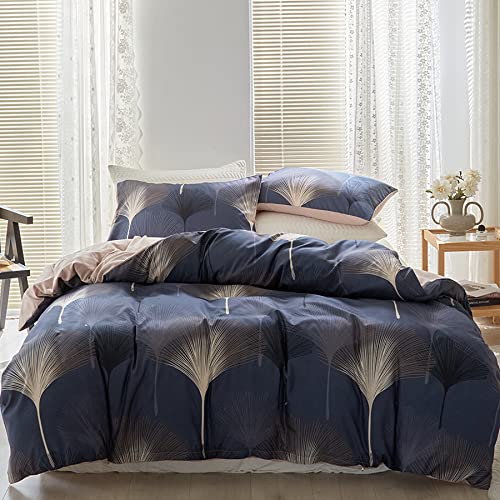 Farmhouse Bettwäsche-Set Aus ägyptischer Baumwolle, 800 Fadendichte, 3-teilig Mit Ginkgo-Blatt Design – Super Weich & Gemütlich