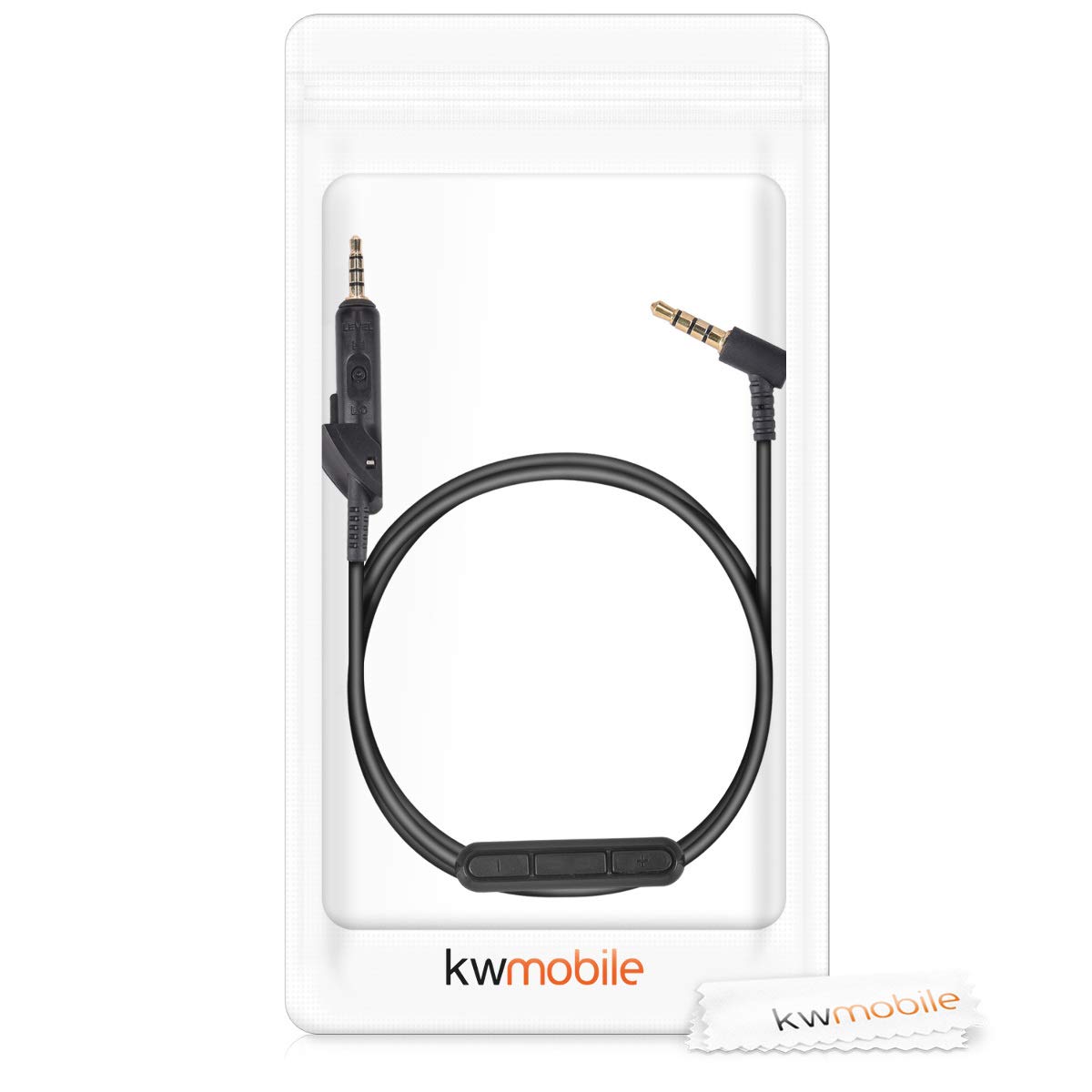 kwmobile Kabel do słuchawek dla Bose QuietComfort 15 - Kabel zapasowy 150 cm z mikrofonem i regulatorem głośności - 3,5mm wtyczka