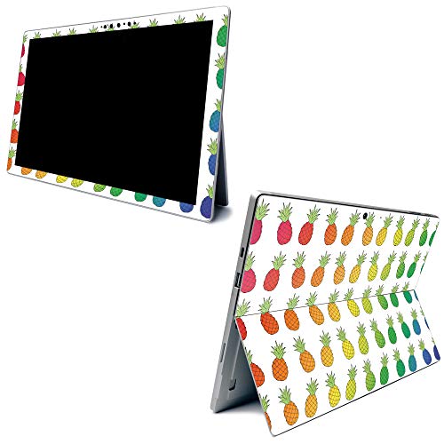 Image of MightySkins Carbon Fiber Skin for Microsoft Surface Pro 7 - Rainbow Pineapples | Textured Carbon Fiber Finish | Easy to Apply, Remove, and Change Styles | Made in The USA