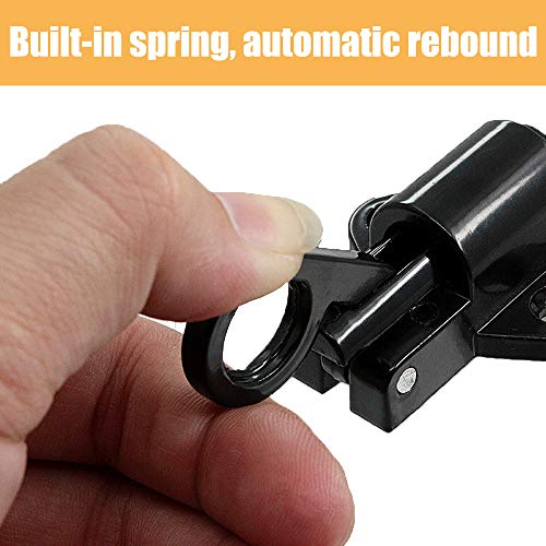 Spring Riegelschloss, 4 Stücke Türschloss Fenster Tor Sicherheit Pull Ring, Automatische Verriegelung mit Schraube, Automatischer Rückprall, für Balkontüren, Gartentüren, Fenster (Schwarz und Silber)