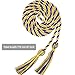 TecUnite Graduation Cords Honor 2026 Polyester Yarn Decorative Garland Twist Ties with Tassels for Bachelor Gown Graduation(Gold with Blue)