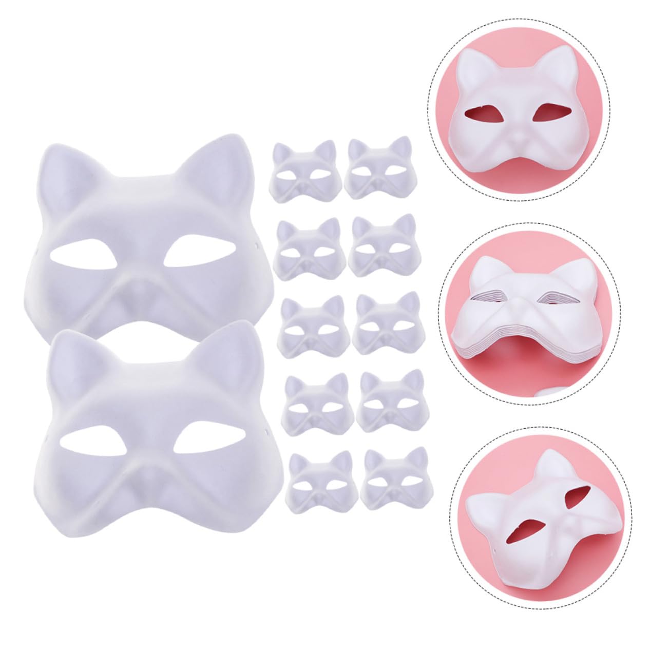 12 Piezas Máscaras de Papel Pulpa para Pintar Mano Máscaras DIY para Disfraz Halloween Accesorios para Fiestas Carnaval y Cosplay de Animales