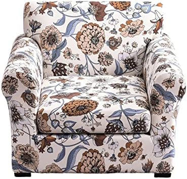 GOSTADY 2 Piece Chair Covers Printed Sofa Slipcover Soft Sofa Covers Couch Covers with Individual Cushion Covers Armchair Furniture Protector with Elastic Bottom for Living Room (S 10)