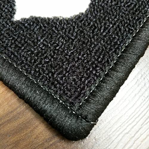 Image of Matz & More Black & White Heart Pattern Runner & Floor Mat Set, Nylon Tufted Anti-Slip Rubber Backing, Washable Indoor Rug, Runner 120 x 50 cm for Bedroom, Living Room & Entrance