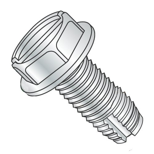 1/2-13 x 1 1/2" Type 1 Thread Cutting Screws/Slotted/Hex Washer Head/Steel/Zinc (Carton: 250 pcs)