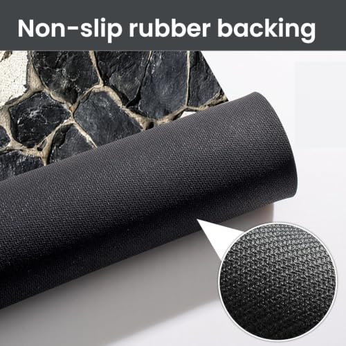 Image of MAXOSHINE PVC Bathroom Mats Anti Slip | Water Absorbent Bath Floor Mat | Quick Dry Anti Skid Bathroom Mats for Home | Door Mat for Wet Area 40x60 CM (Stone Grey)