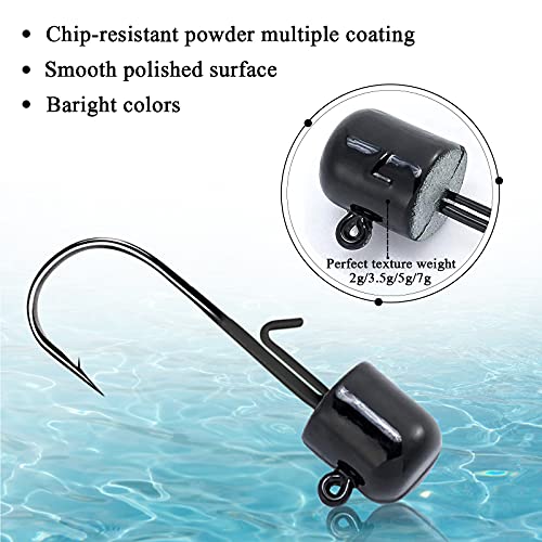Chnaivy Ned Rig Jig Head Finesse Mushroom Jig Heads For Soft Lures Mustad Jig Hook Fishing Accessories Gift For For Bass/Crappie #TOP2