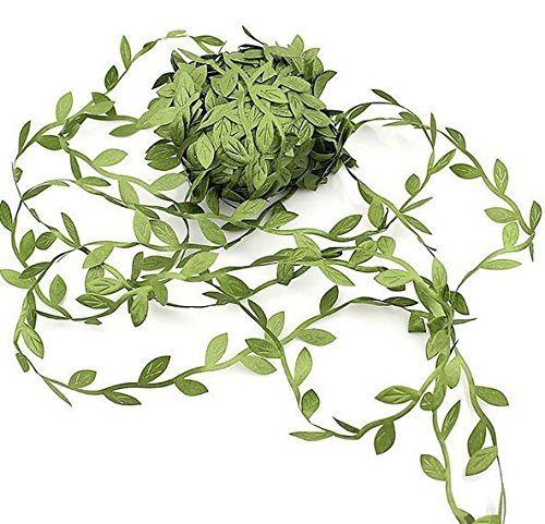 canjoyn Artificial Vines Leaf DIY Garland Greek Silk Wild Jungle Botanical Simulation Foliage Rattan Greenery for Baby Shower Home Wall Garden Wedding Party Wreaths Decor (5 Yard)