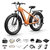PUCKIPUPPY Electric Bike for Adults with 960W(Peak), 26" Fat Tire Electric Mountain Bike，48V 15AH Removable Battery Ebike, 28MPH Aluminum Frame E Bike with Rear Storage Shelf, Beagle(Orange) #1