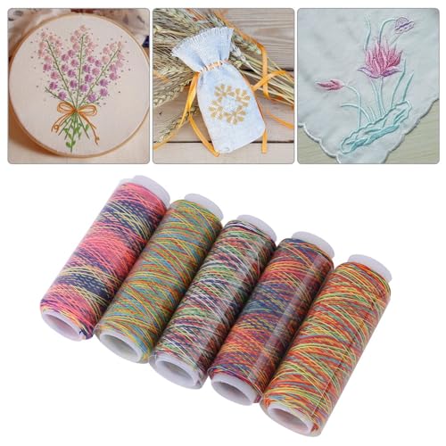 5 hilos de bordado multicolor en degrade, 120.3 yd, poliéster miniatura 4