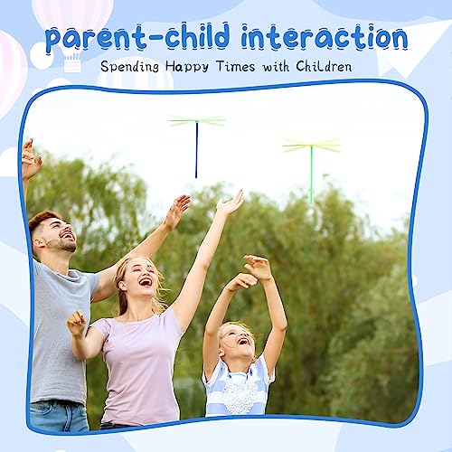 image for Zasnynua 100 Pcs Flying Helicopter Toys Set, 50 Propeller+ 50 Rod,Hand