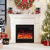 48' Electric Fireplace with Mantel, TV Stand＆Freestanding Fireplace, 23 inch Electric Fireplace Heater with 4 Flame Levels, Remote Control, One Package＆Easy to Set, for Living Room/Bedroom