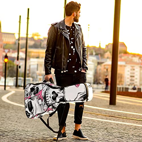 Housse de transport rembourrée pour guitare en tissu Oxford imperméable avec bandoulière réglable Motif crâne et fleurs - Les Beatles, Paul McCartney, John Lennon, RIngo Starr, George Harrison Housse de transport rembourrée pour guitare en tissu Oxford imperméable avec bandoulière réglable Motif crâne et fleurs – Image 7