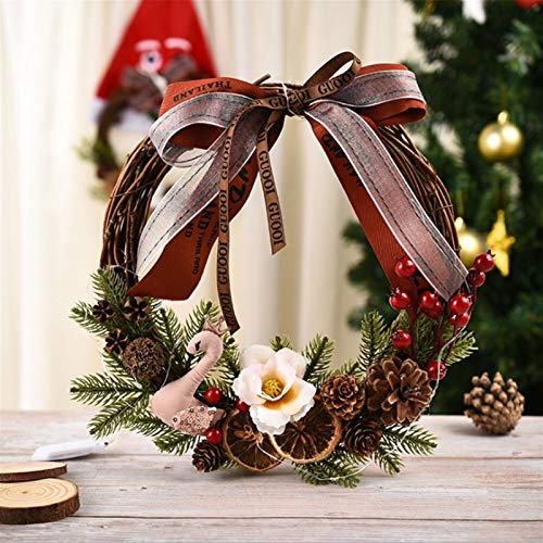 Couronne d'automne et Noël faite à la main, décoration de porte en simulation premium - 2
