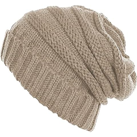 Karen Keith Beanie, Slouchy, Cozy and Warm Winter Hat, Knit Bean2 LTC Hats (Khaki (B)) Cover
