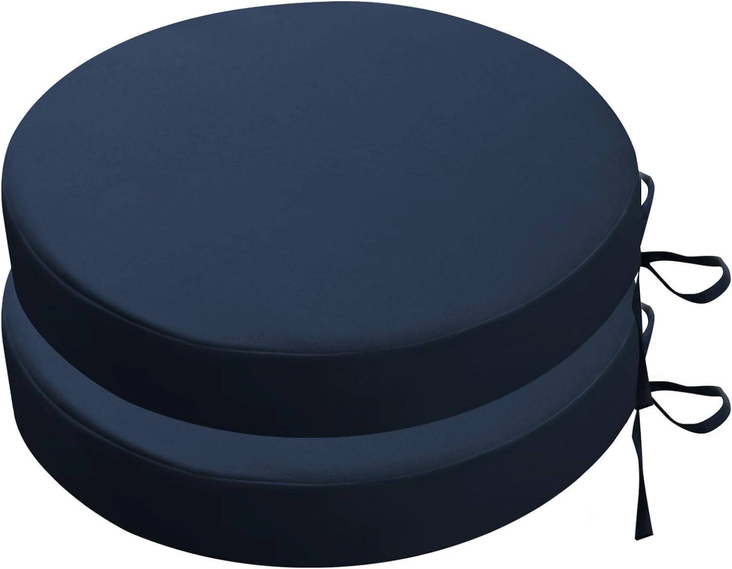 HKJGNH Set of 2/4 Round Outdoor Patio Chair Cushions Waterproof - 45/50/40cm Garden Round Seat Cushions with Ties Thick 5cm, Chair Pads for Patio, Kitchen Dining, Lawn & Garden(Blue,35x5cm(2pcs))