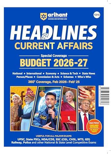 Image of Arihant Headlines Current Affairs 2026 | Budget 2026-27 Special | 360 Coverage Feb 2025-Feb 2026 | UPSC, State PCS, SSC, NDA /CDS, Railway & Police Exams