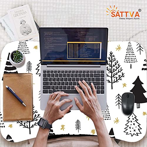 Image of Sattva Multipurpose Printed Laptop Table | Study Table | Bed Table | Foldable and Portable | Wooden Table | Writing Desk | Portable Non Slip Legs Table Black Forest