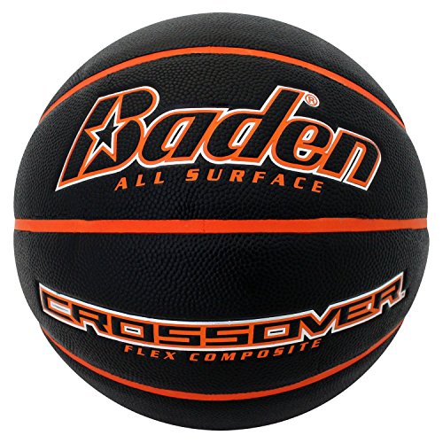 Baden Crossover Flex Composite Basketball, Black/Orange, 28.5 inch