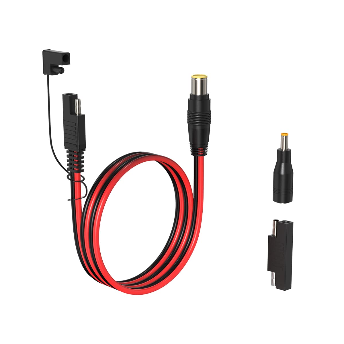 ELFCULB SAE Connector to DC8mm Male Adapter 14 AWG Extension Cable with DC 55mm*25mm Adapter and Polarity Reverse Adapter for Solar Panel Portable